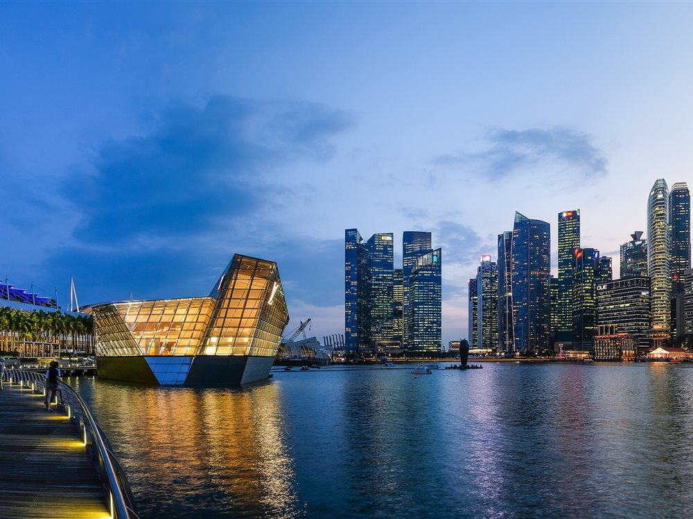 Singapore skyline at Marina Bay